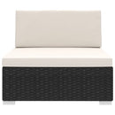 midtermodul til havesofa med hynder polyrattan sort