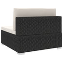 midtermodul til havesofa med hynder polyrattan sort