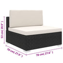 midtermodul til havesofa med hynder polyrattan sort