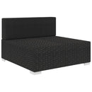 midtermodul til havesofa med hynder polyrattan sort