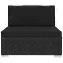 midtermodul til havesofa med hynder polyrattan sort