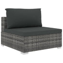 loungesæt til haven 10 dele med hynder polyrattan grå