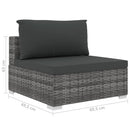 loungesæt til haven 10 dele med hynder polyrattan grå
