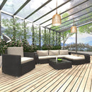 loungesæt til haven 8 dele med hynder polyrattan sort