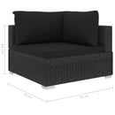 loungesæt til haven 11 dele med hynder polyrattan sort