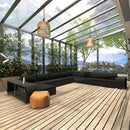 loungesæt til haven 11 dele med hynder polyrattan sort