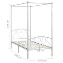 sengestel til himmelseng 90 x 200 cm metal hvid