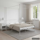 sengestel til himmelseng 140 x 200 cm metal hvid