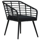 havestole med hynder 2 stk. polyrattan sort
