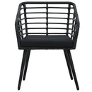havestole med hynder 2 stk. polyrattan sort