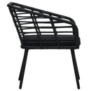 havestole med hynder 2 stk. polyrattan sort