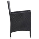 udendørs spisebordssæt 9 dele polyrattan sort