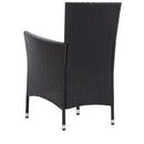 udendørs spisebordssæt 5 dele polyrattan sort