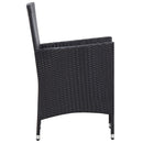 udendørs spisebordssæt 9 dele med hynder polyrattan sort