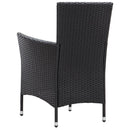 udendørs spisebordssæt 5 dele med hynder polyrattan sort