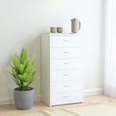 kommode med 6 skuffer 50x34x96 cm konstrueret træ hvid