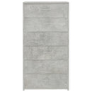 kommode med 6 skuffer 50x34x96 cm konstrueret træ betongrå