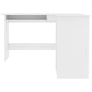 L-formet skrivebord 120x140x75 cm konstrueret træ hvid