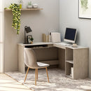 L-formet skrivebord 120x140x75 cm konstrueret træ betongrå