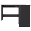 L-formet skrivebord 120x140x75 cm konstrueret træ sort højglans