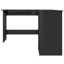 L-formet skrivebord 120x140x75 cm konstrueret træ sort højglans