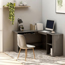 L-formet skrivebord 120x140x75 cm konstrueret træ grå højglans