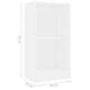 bogreol 40x24x75 cm konstrueret træ hvid