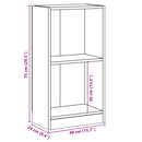 bogreol 40 x 24 x 75 cm spånplade sonoma-eg