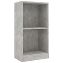 bogreol 40x24x75 cm konstrueret træ betongrå