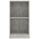 bogreol 40x24x75 cm konstrueret træ betongrå