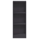 bogreol med 3 hylder 40x24x109 cm konstrueret træ grå