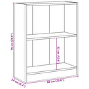bogreol 60x24x76 cm konstrueret træ hvid
