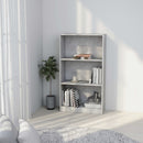 bogreol med 3 hylder 60x24x109 cm konstrueret træ betongrå
