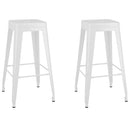 barstole 2 stk. stabelbare metal hvid