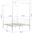 sengestel til himmelseng 140 x 200 cm metal hvid