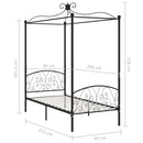 sengestel til himmelseng 90 x 200 cm metal sort