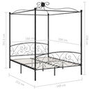 sengestel til himmelseng 160 x 200 cm metal sort
