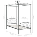 sengestel til himmelseng 90 x 200 cm metal grå