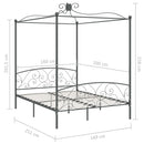 sengestel til himmelseng 160 x 200 cm metal grå
