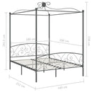 sengestel til himmelseng 180 x 200 cm metal grå