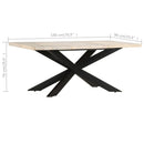 spisebord 180 x 90 x 76 cm massivt afbleget mangotræ