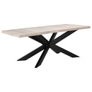 spisebord 180 x 90 x 76 cm massivt afbleget mangotræ