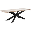 spisebord 180 x 90 x 76 cm massivt afbleget mangotræ