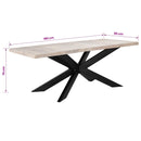 spisebord 180 x 90 x 76 cm massivt afbleget mangotræ