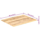 bordplade 15-16 mm 90x70 cm massivt mangotræ