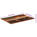 bordplade 60x90 cm 25-27 mm rektangulær massivt genbrugstræ