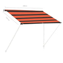 foldemarkise 200x150 cm orange og brun