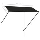foldemarkise med LED 300x150 cm antracitgrå
