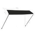 foldemarkise med LED 350x150 cm antracitgrå