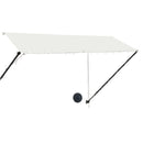 foldemarkise med LED 300x150 cm cremefarvet